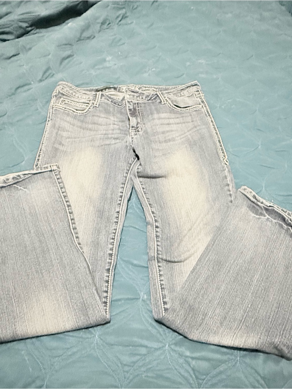 Women's Light Blue Boot Cut Jeans - Classic Five-Pocket Style